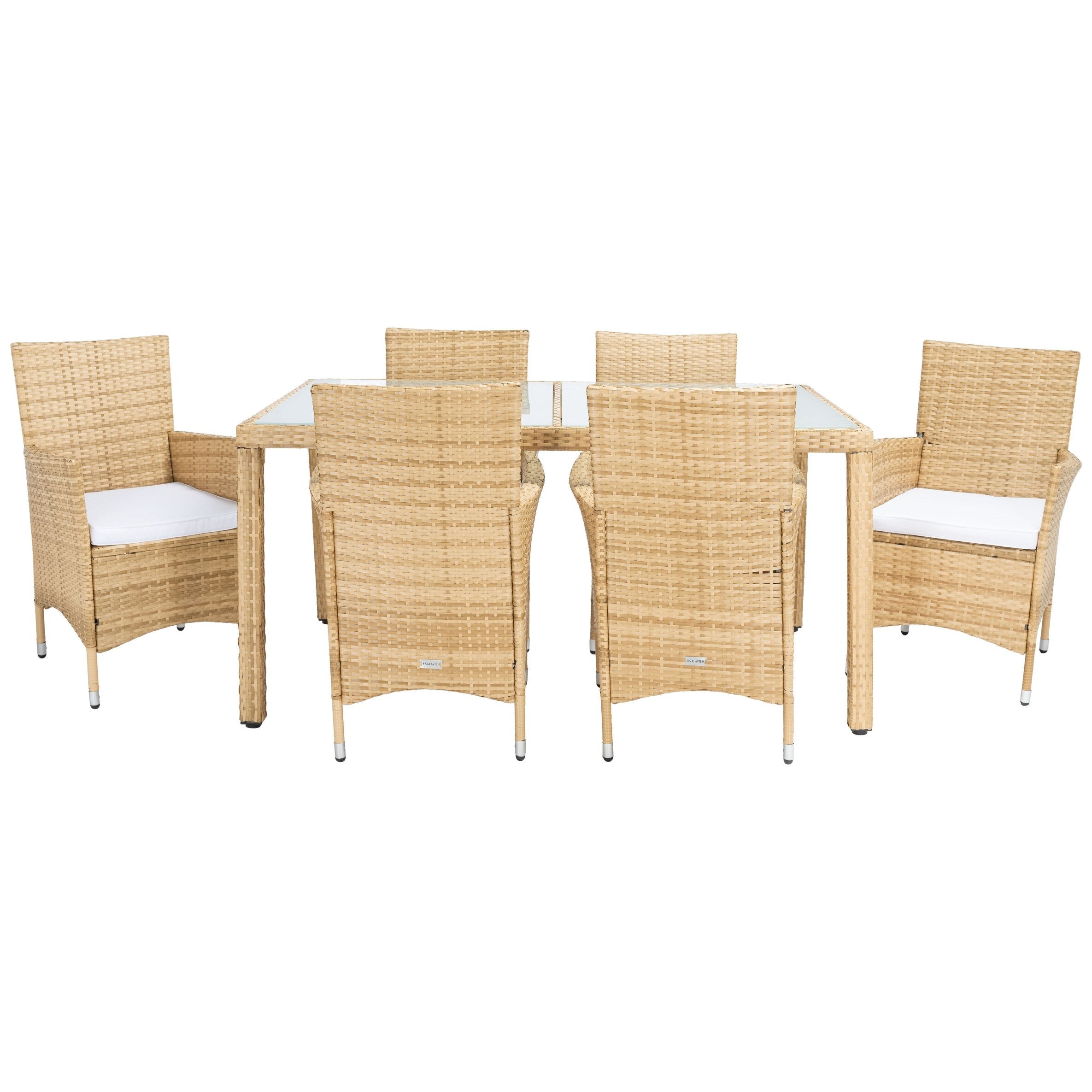 Ensemble de salle à manger d'extérieur Snezhana en osier 7 pièces SAFAVIEH - 59 x 35 x 29 cm