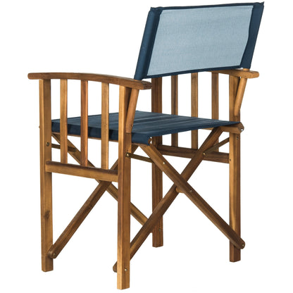 Chaises de réalisateur d'extérieur Vaira en bois d'acacia SAFAVIEH (lot de 2) - 22 L x 34 P x 21 H