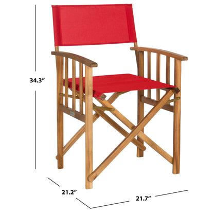 Chaises de réalisateur d'extérieur Vaira en bois d'acacia SAFAVIEH (lot de 2) - 22 L x 34 P x 21 H