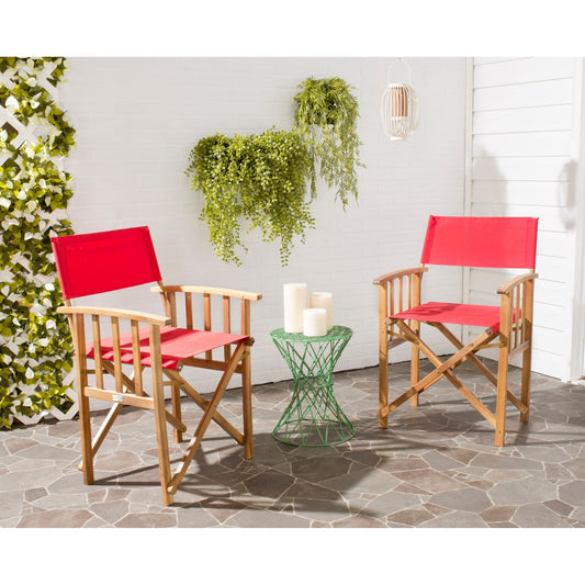 Chaises de réalisateur d'extérieur Vaira en bois d'acacia SAFAVIEH (lot de 2) - 22 L x 34 P x 21 H