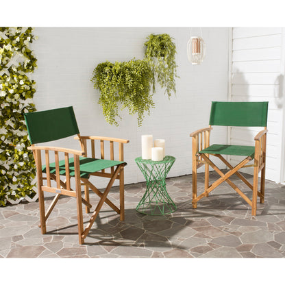 Chaises de réalisateur d'extérieur Vaira en bois d'acacia SAFAVIEH (lot de 2) - 22 L x 34 P x 21 H