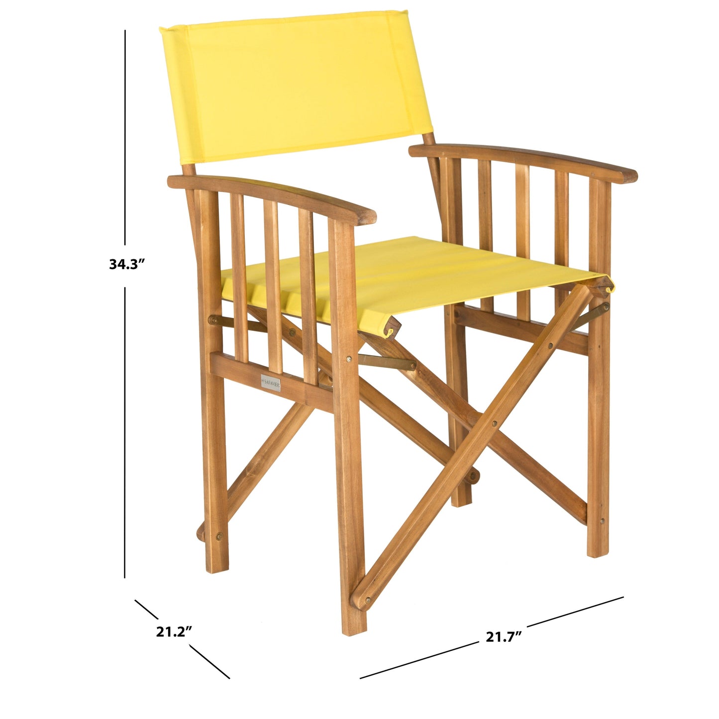 Chaises de réalisateur d'extérieur Vaira en bois d'acacia SAFAVIEH (lot de 2) - 22 L x 34 P x 21 H