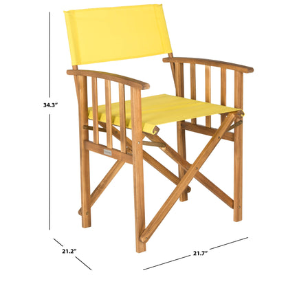 Chaises de réalisateur d'extérieur Vaira en bois d'acacia SAFAVIEH (lot de 2) - 22 L x 34 P x 21 H