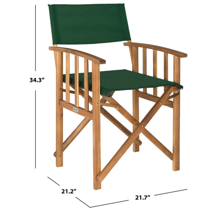 Chaises de réalisateur d'extérieur Vaira en bois d'acacia SAFAVIEH (lot de 2) - 22 L x 34 P x 21 H