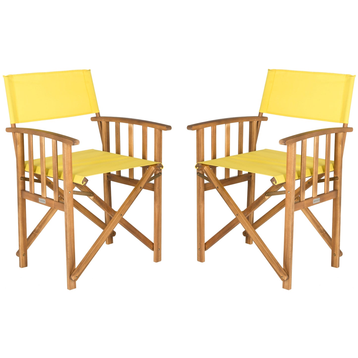 Chaises de réalisateur d'extérieur Vaira en bois d'acacia SAFAVIEH (lot de 2) - 22 L x 34 P x 21 H