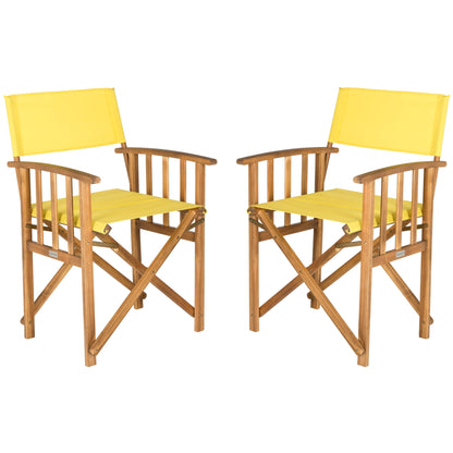 Chaises de réalisateur d'extérieur Vaira en bois d'acacia SAFAVIEH (lot de 2) - 22 L x 34 P x 21 H