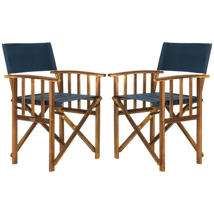 Chaises de réalisateur d'extérieur Vaira en bois d'acacia SAFAVIEH (lot de 2) - 22 L x 34 P x 21 H