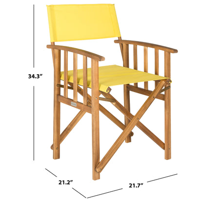 Chaises de réalisateur d'extérieur Vaira en bois d'acacia SAFAVIEH (lot de 2) - 22 L x 34 P x 21 H