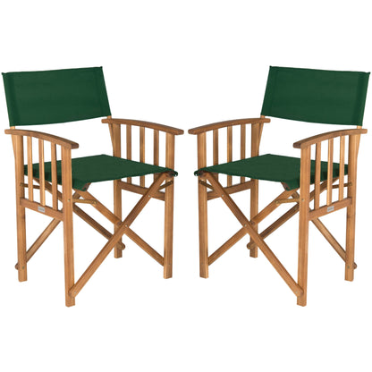 Chaises de réalisateur d'extérieur Vaira en bois d'acacia SAFAVIEH (lot de 2) - 22 L x 34 P x 21 H