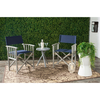 Chaises de réalisateur d'extérieur Vaira en bois d'acacia SAFAVIEH (lot de 2) - 22 L x 34 P x 21 H