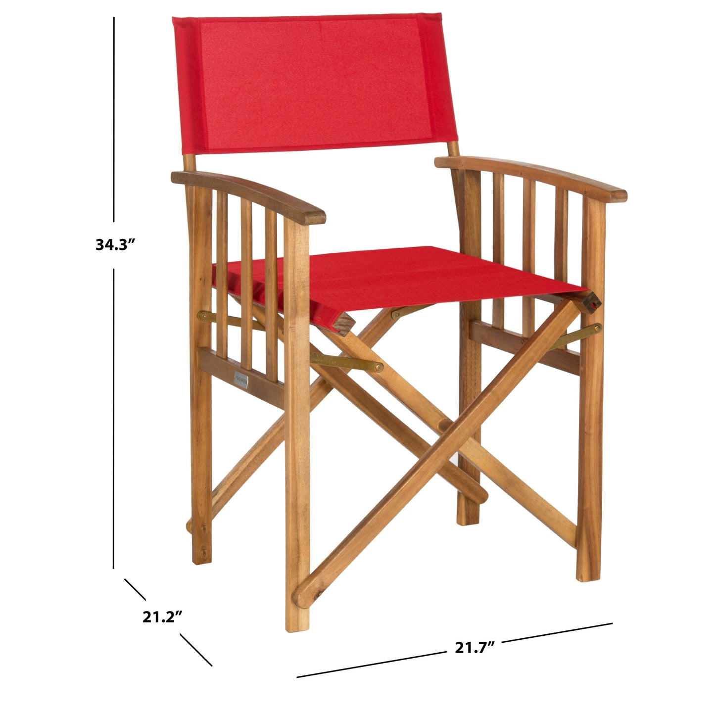 Chaises de réalisateur d'extérieur Vaira en bois d'acacia SAFAVIEH (lot de 2) - 22 L x 34 P x 21 H