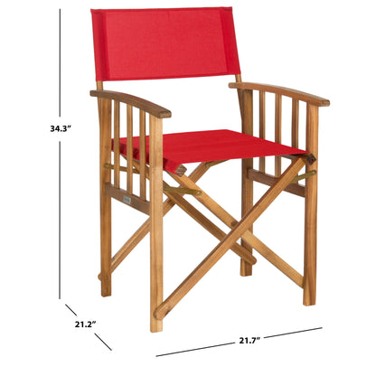 Chaises de réalisateur d'extérieur Vaira en bois d'acacia SAFAVIEH (lot de 2) - 22 L x 34 P x 21 H