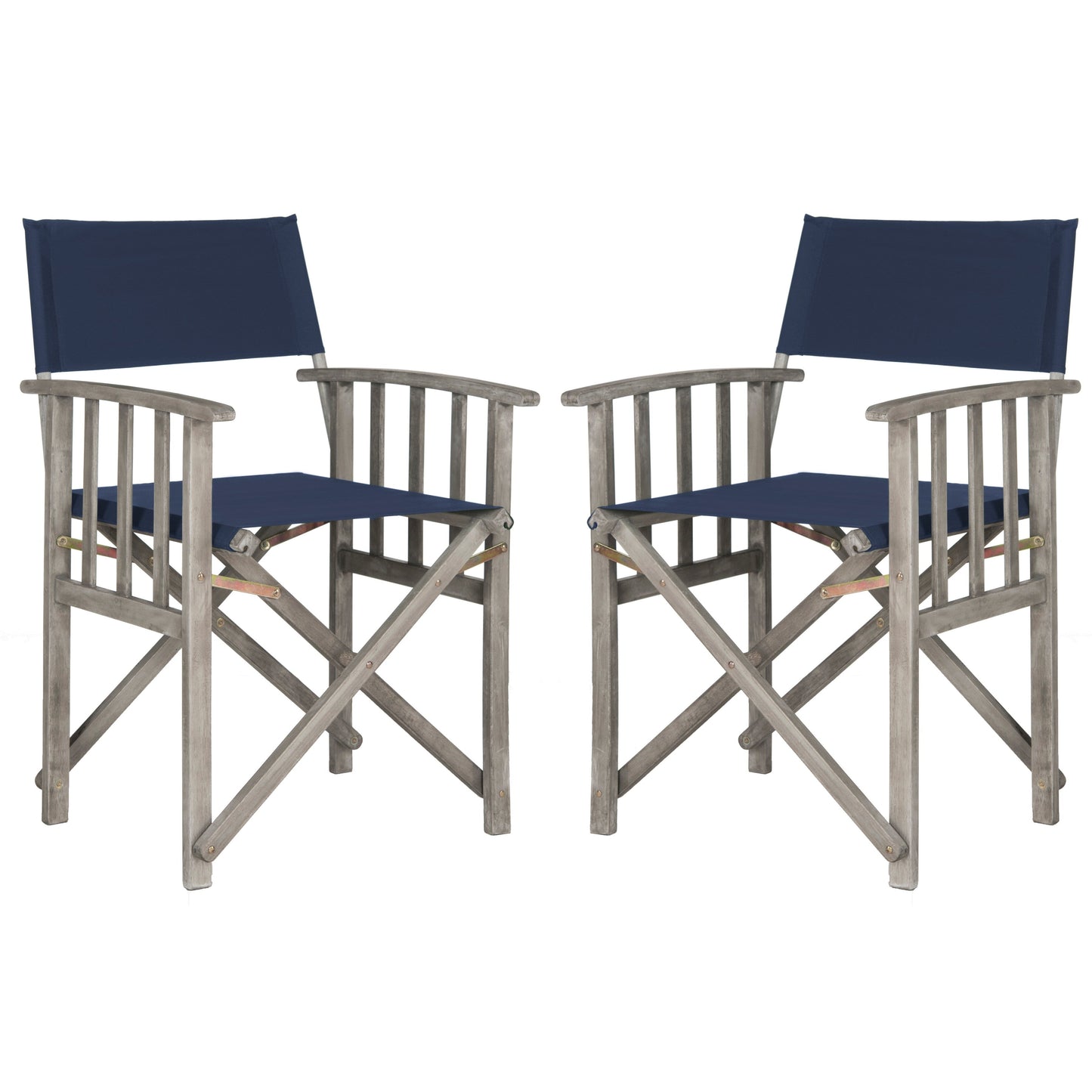 Chaises de réalisateur d'extérieur Vaira en bois d'acacia SAFAVIEH (lot de 2) - 22 L x 34 P x 21 H