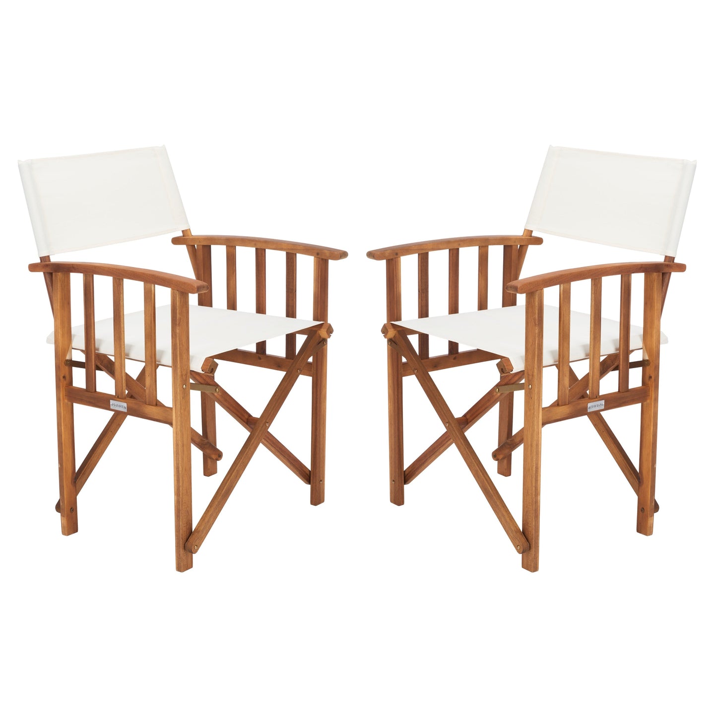 Chaises de réalisateur d'extérieur Vaira en bois d'acacia SAFAVIEH (lot de 2) - 22 L x 34 P x 21 H