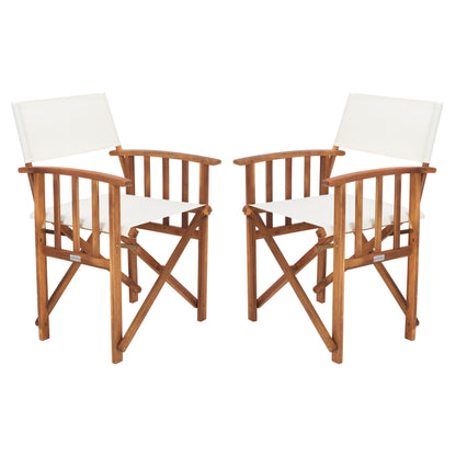 Chaises de réalisateur d'extérieur Vaira en bois d'acacia SAFAVIEH (lot de 2) - 22 L x 34 P x 21 H
