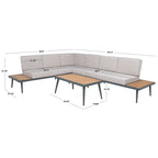 Salon d'angle d'extérieur Wendela de SAFAVIEH - 47 L x 28 P x 38 H