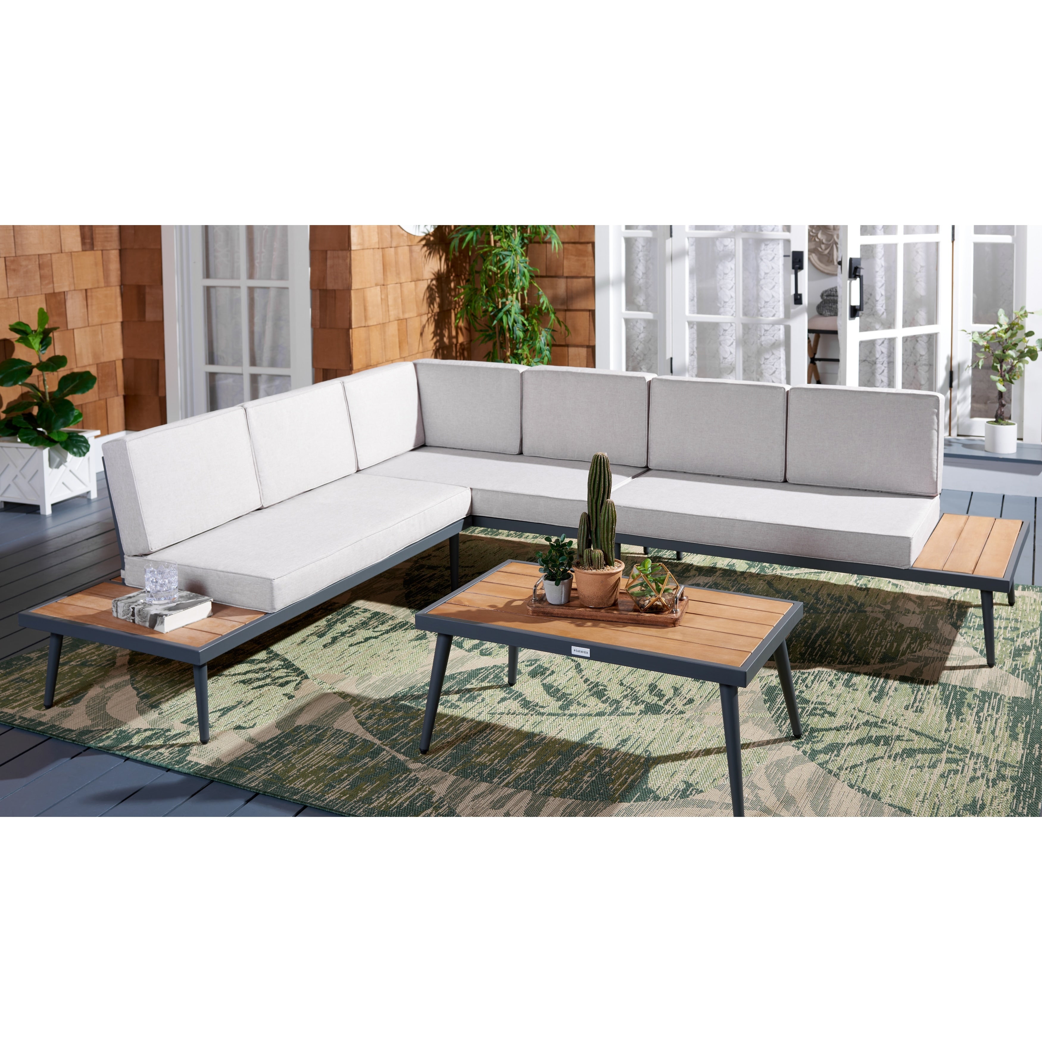 Salon d'angle d'extérieur Wendela de SAFAVIEH - 47 L x 28 P x 38 H