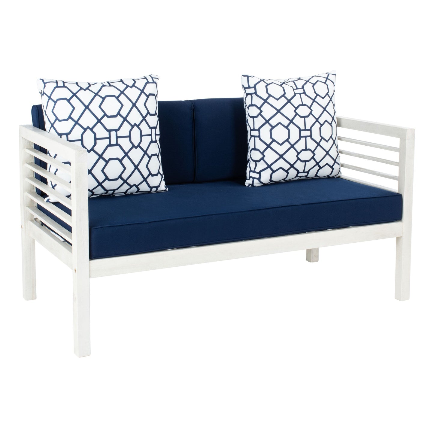 Ensemble de jardin d'extérieur SAFAVIEH Yoselin 4 pièces avec coussin décoratif – 51 L x 26 P x 26 H