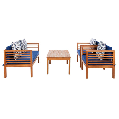 Ensemble de jardin d'extérieur SAFAVIEH Yoselin 4 pièces avec coussin décoratif – 51 L x 26 P x 26 H