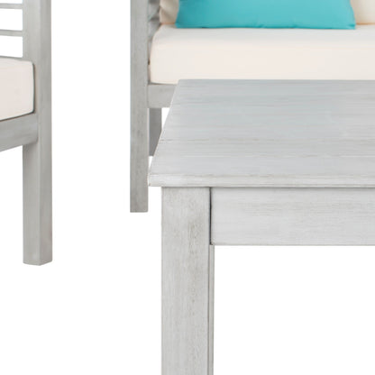 Ensemble de jardin d'extérieur SAFAVIEH Yoselin 4 pièces avec coussin décoratif – 51 L x 26 P x 26 H