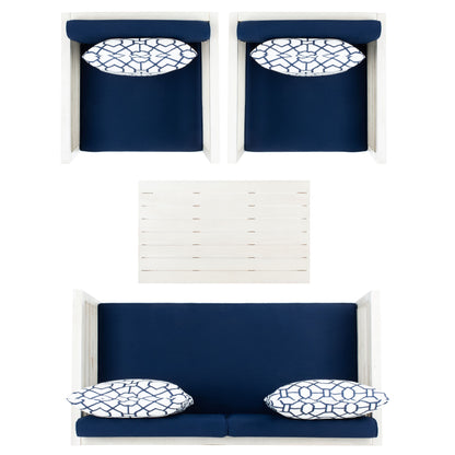 Ensemble de jardin d'extérieur SAFAVIEH Yoselin 4 pièces avec coussin décoratif – 51 L x 26 P x 26 H
