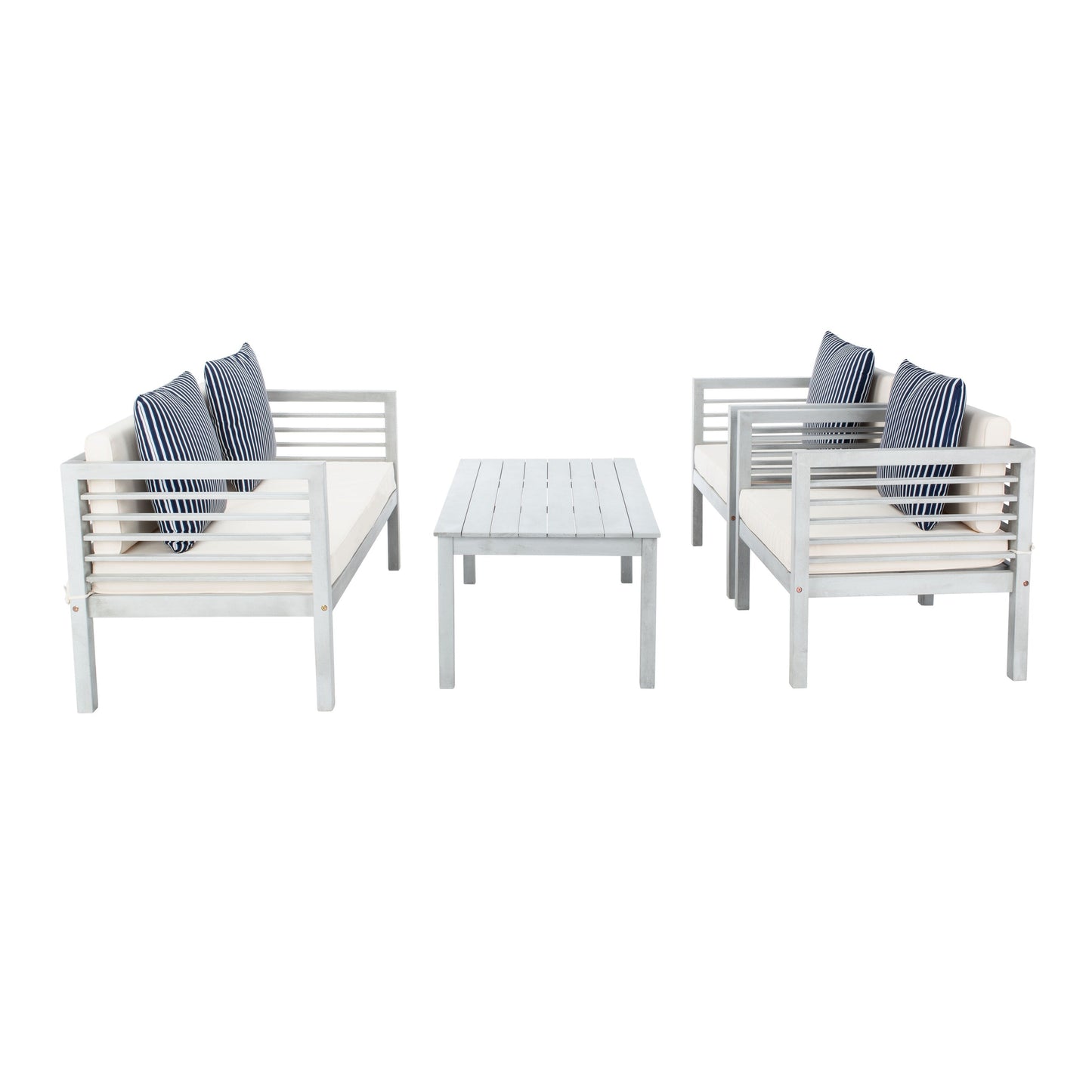 Ensemble de jardin d'extérieur SAFAVIEH Yoselin 4 pièces avec coussin décoratif – 51 L x 26 P x 26 H