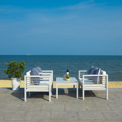 Ensemble de jardin d'extérieur SAFAVIEH Yoselin 4 pièces avec coussin décoratif – 51 L x 26 P x 26 H