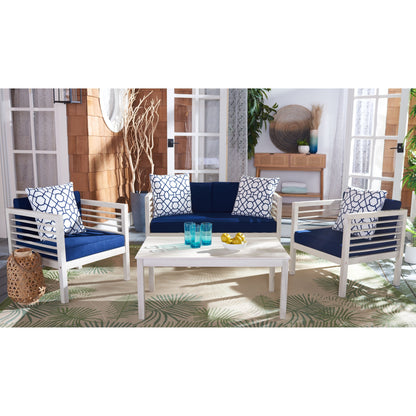 Ensemble de jardin d'extérieur SAFAVIEH Yoselin 4 pièces avec coussin décoratif – 51 L x 26 P x 26 H