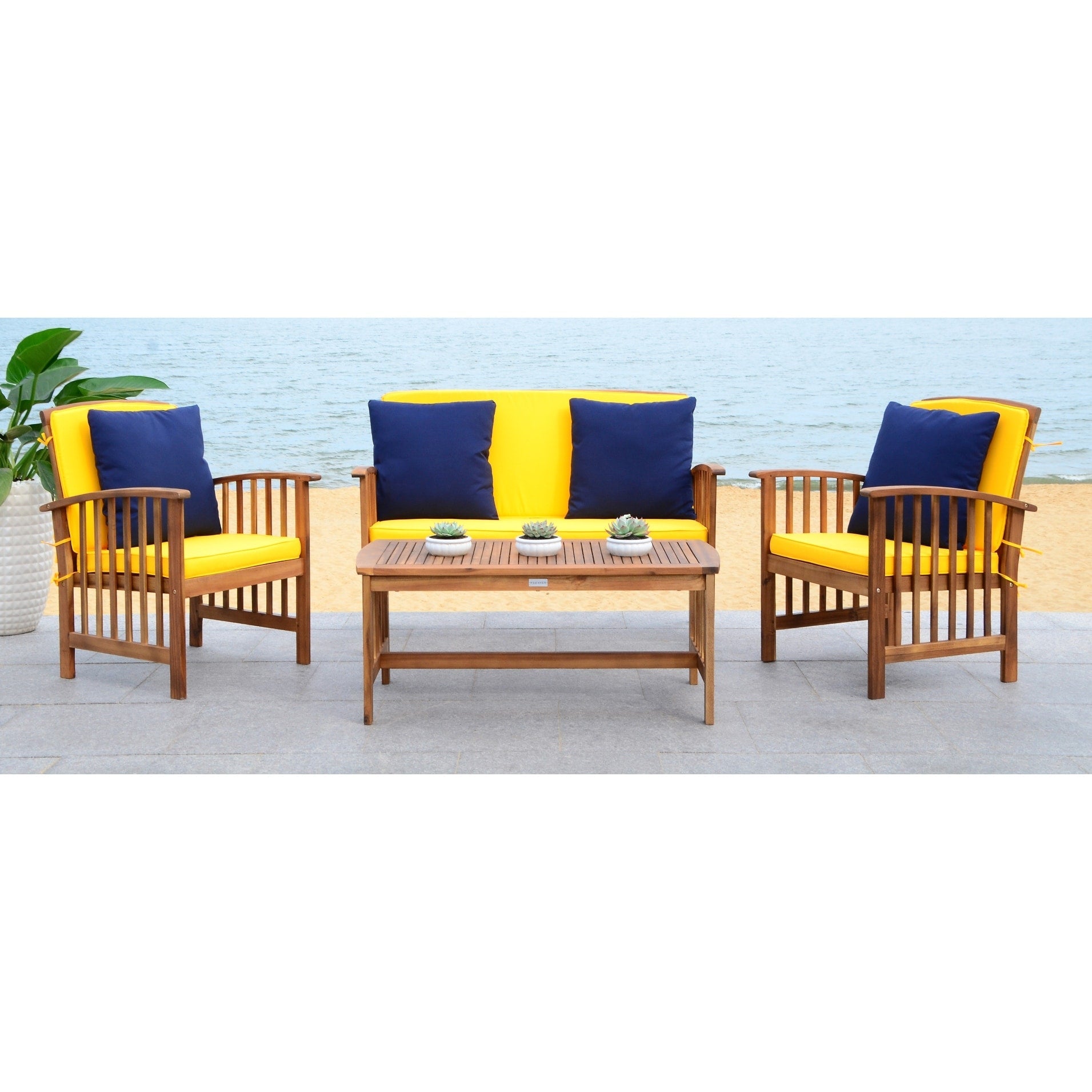 Ensemble de jardin Yuliana 4 pièces SAFAVIEH - 47 L x 33 P x 26 H