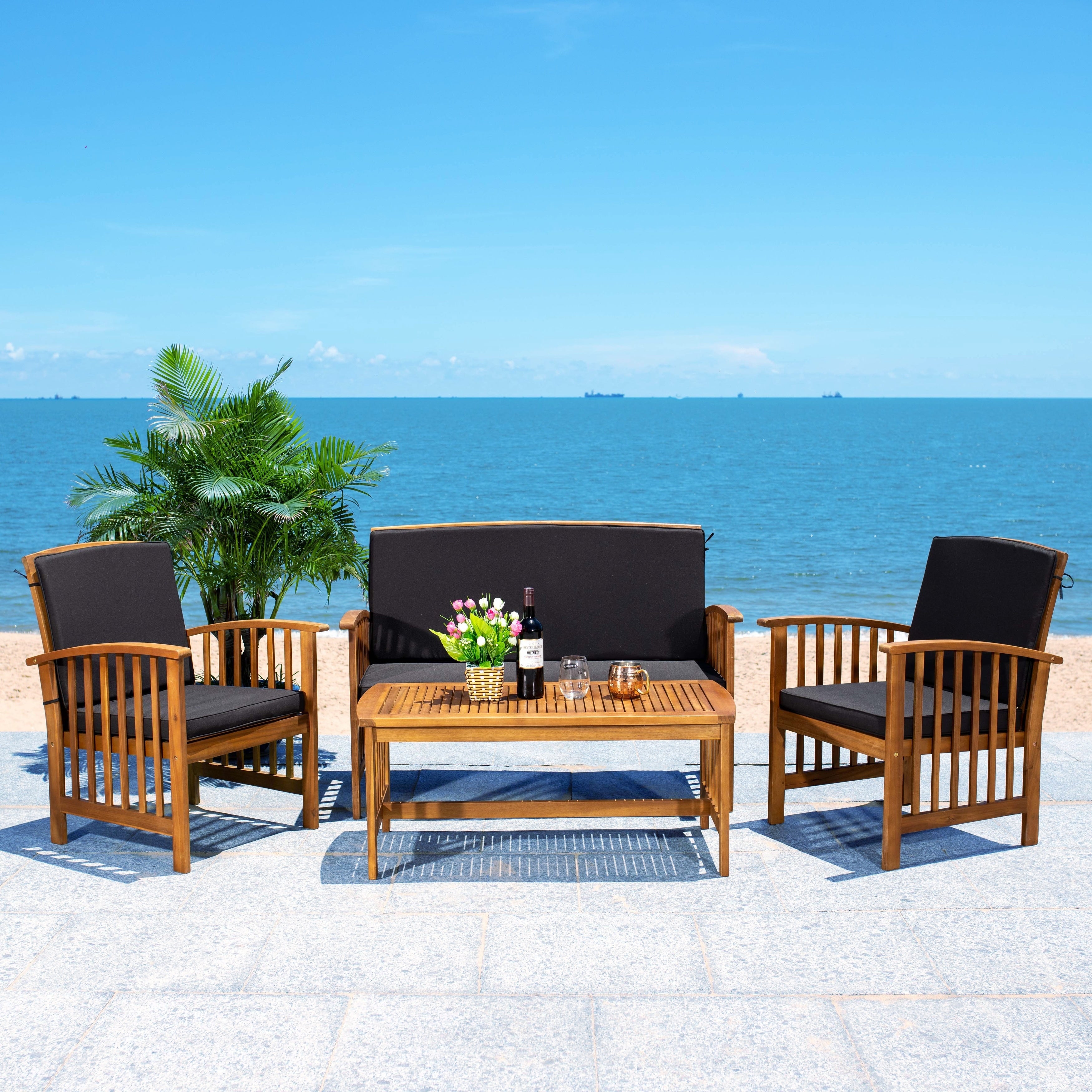 Ensemble de jardin Yuliana 4 pièces SAFAVIEH - 47 L x 33 P x 26 H