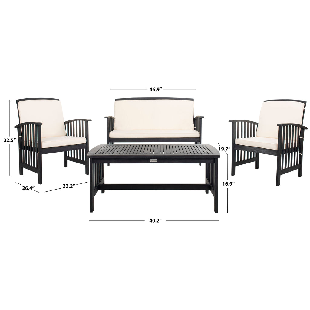 Ensemble de jardin Yuliana 4 pièces SAFAVIEH - 47 L x 33 P x 26 H