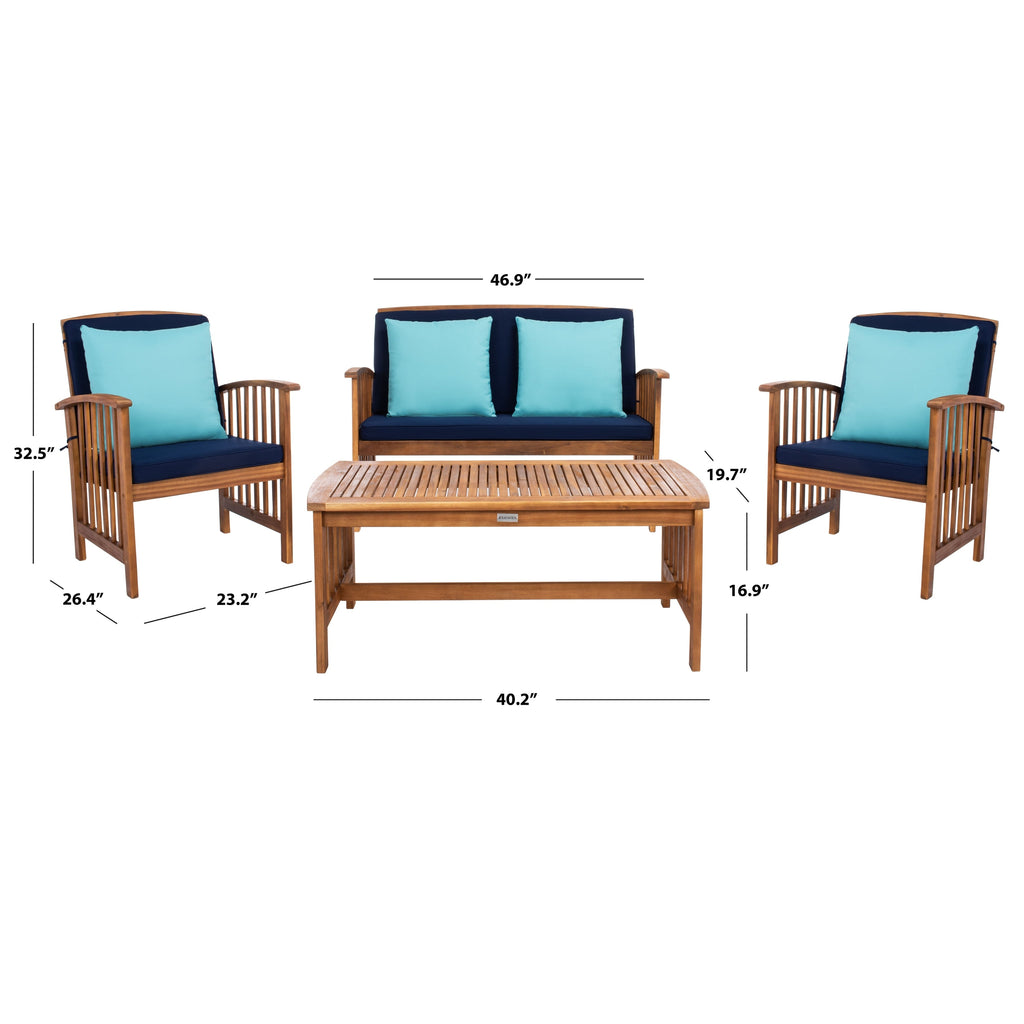 Ensemble de jardin Yuliana 4 pièces SAFAVIEH - 47 L x 33 P x 26 H