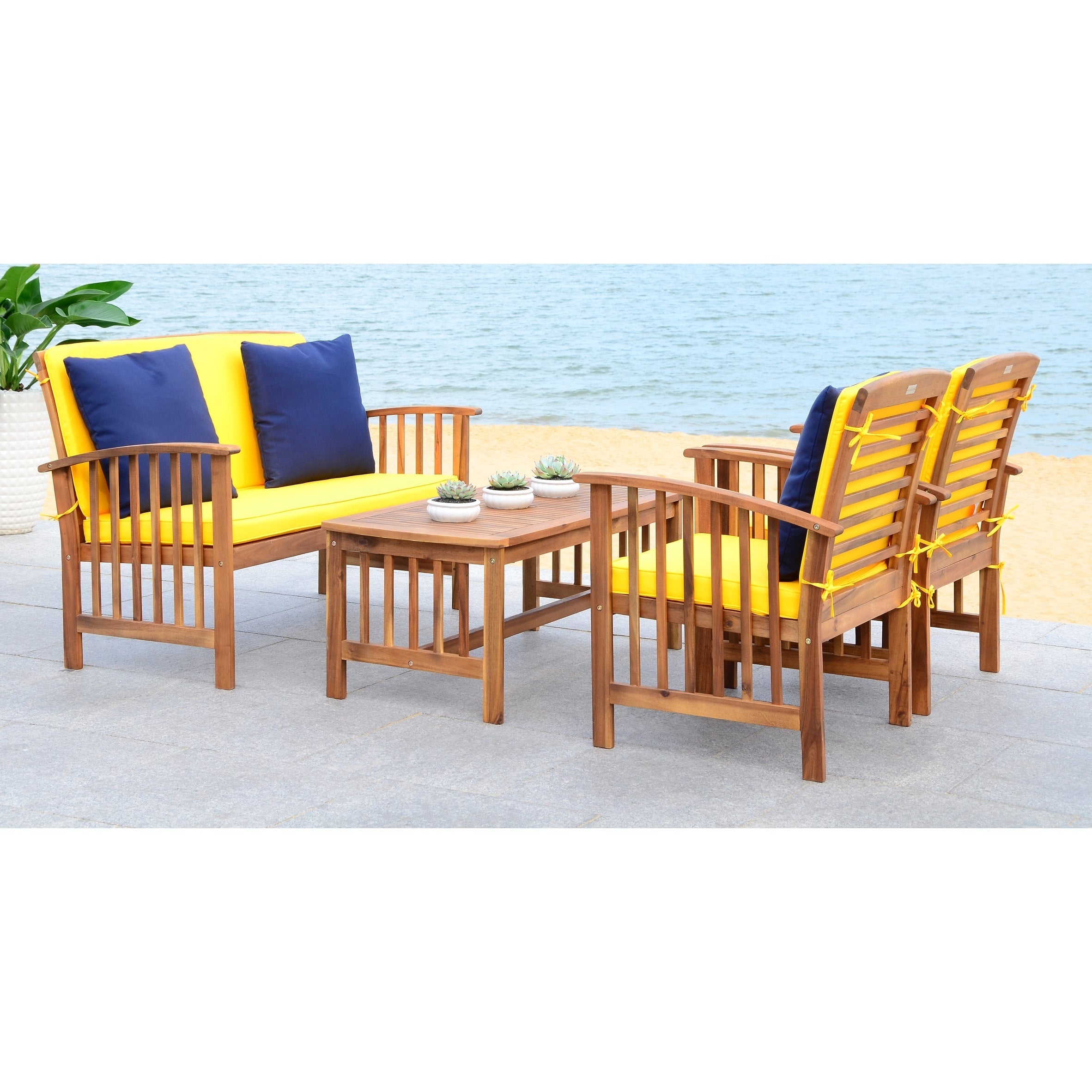 Ensemble de jardin Yuliana 4 pièces SAFAVIEH - 47 L x 33 P x 26 H