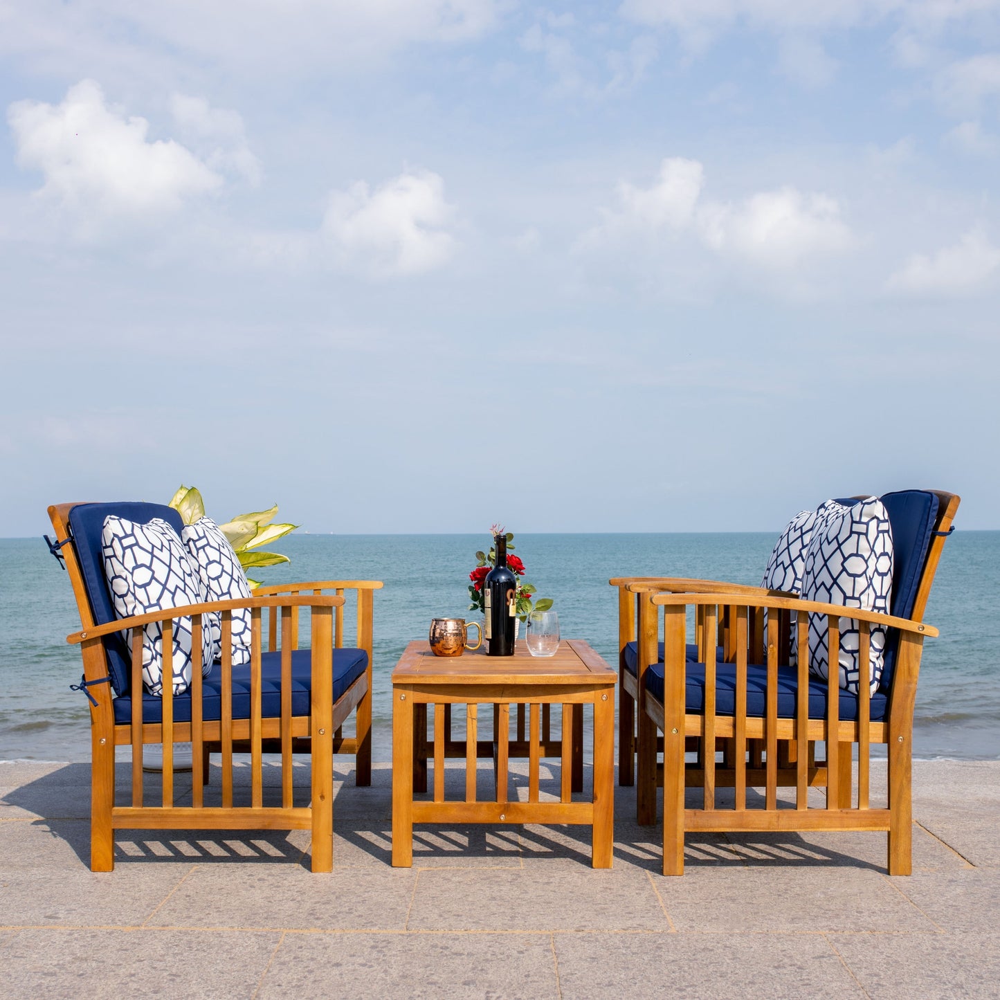 Ensemble de jardin Yuliana 4 pièces SAFAVIEH - 47 L x 33 P x 26 H