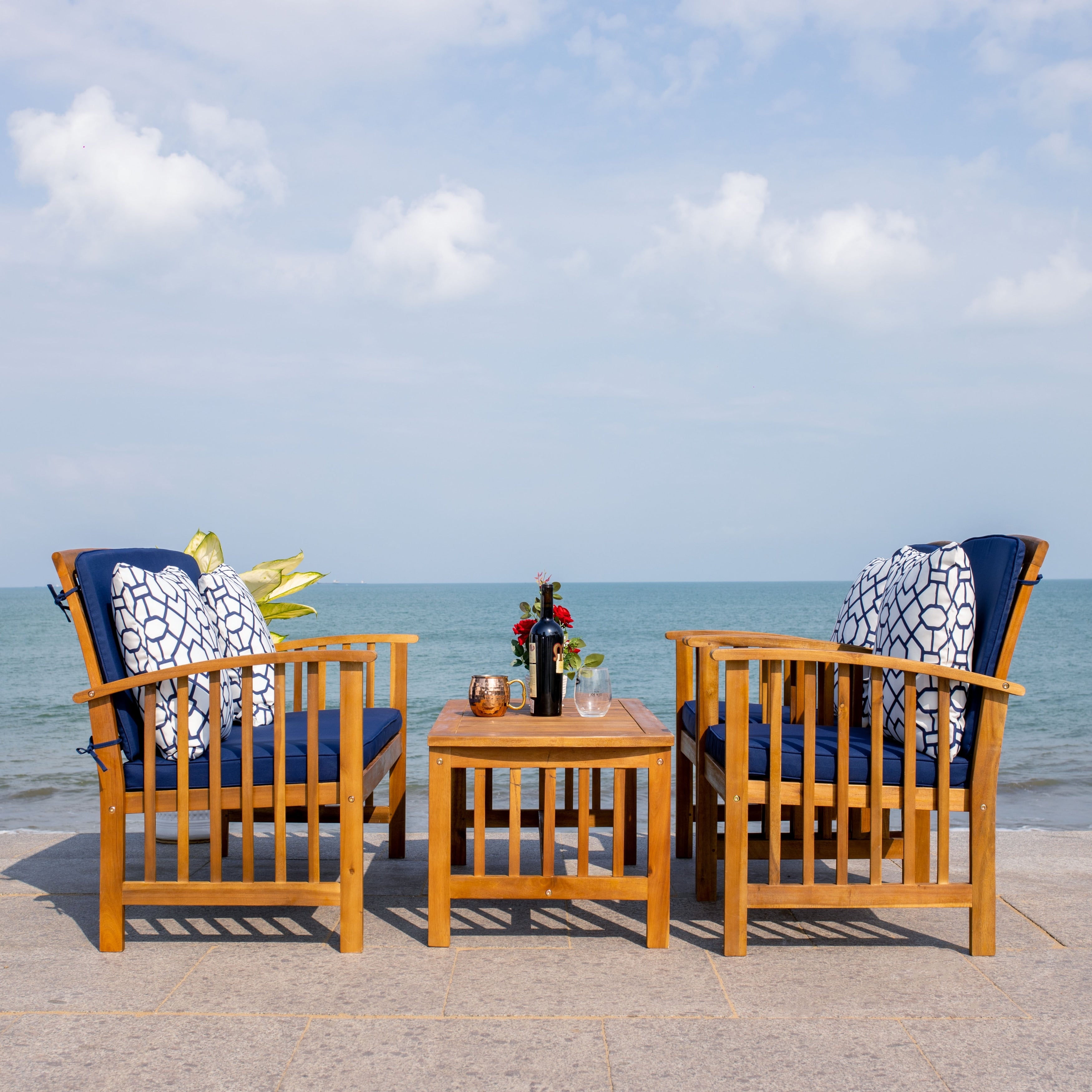 Ensemble de jardin Yuliana 4 pièces SAFAVIEH - 47 L x 33 P x 26 H