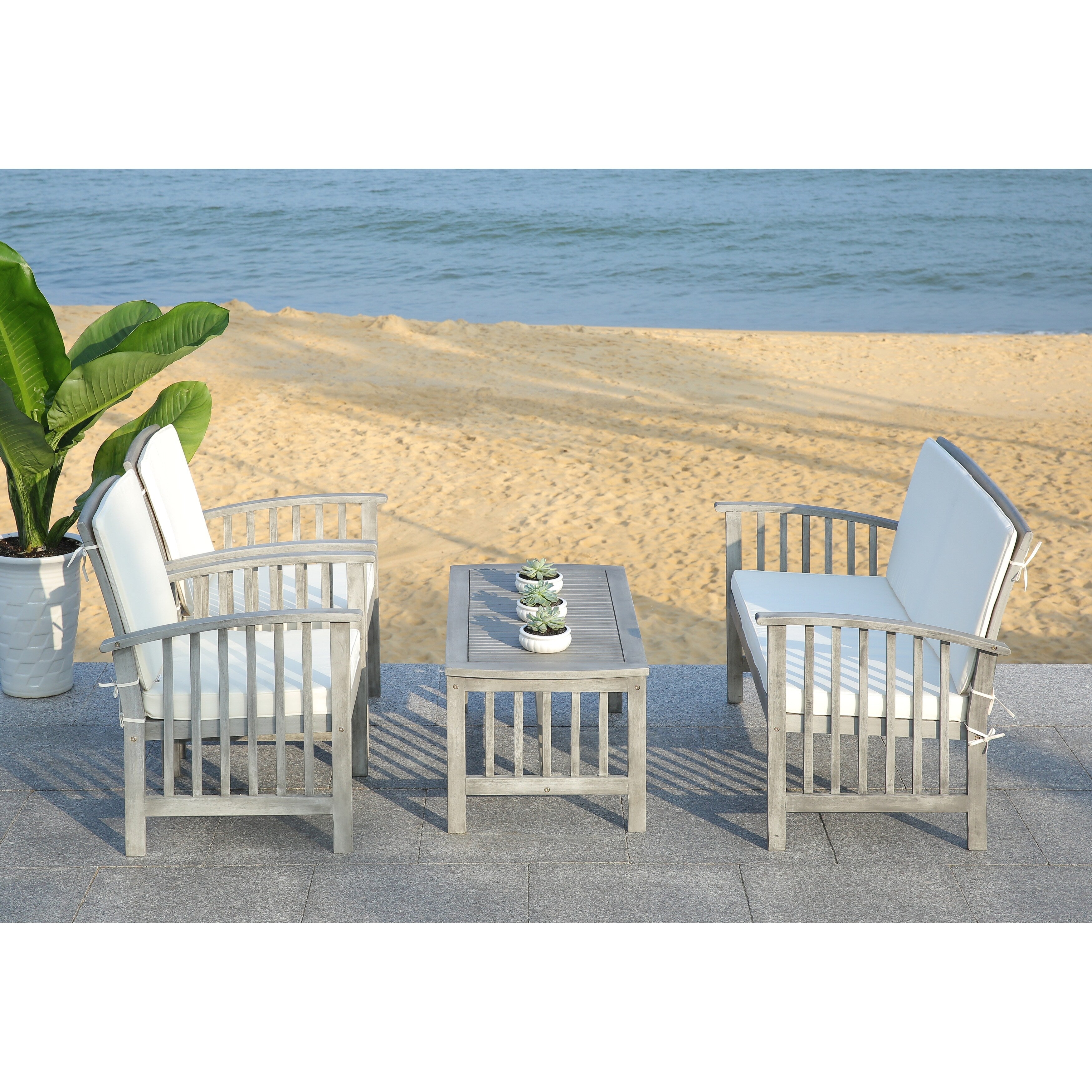 Ensemble de jardin Yuliana 4 pièces SAFAVIEH - 47 L x 33 P x 26 H