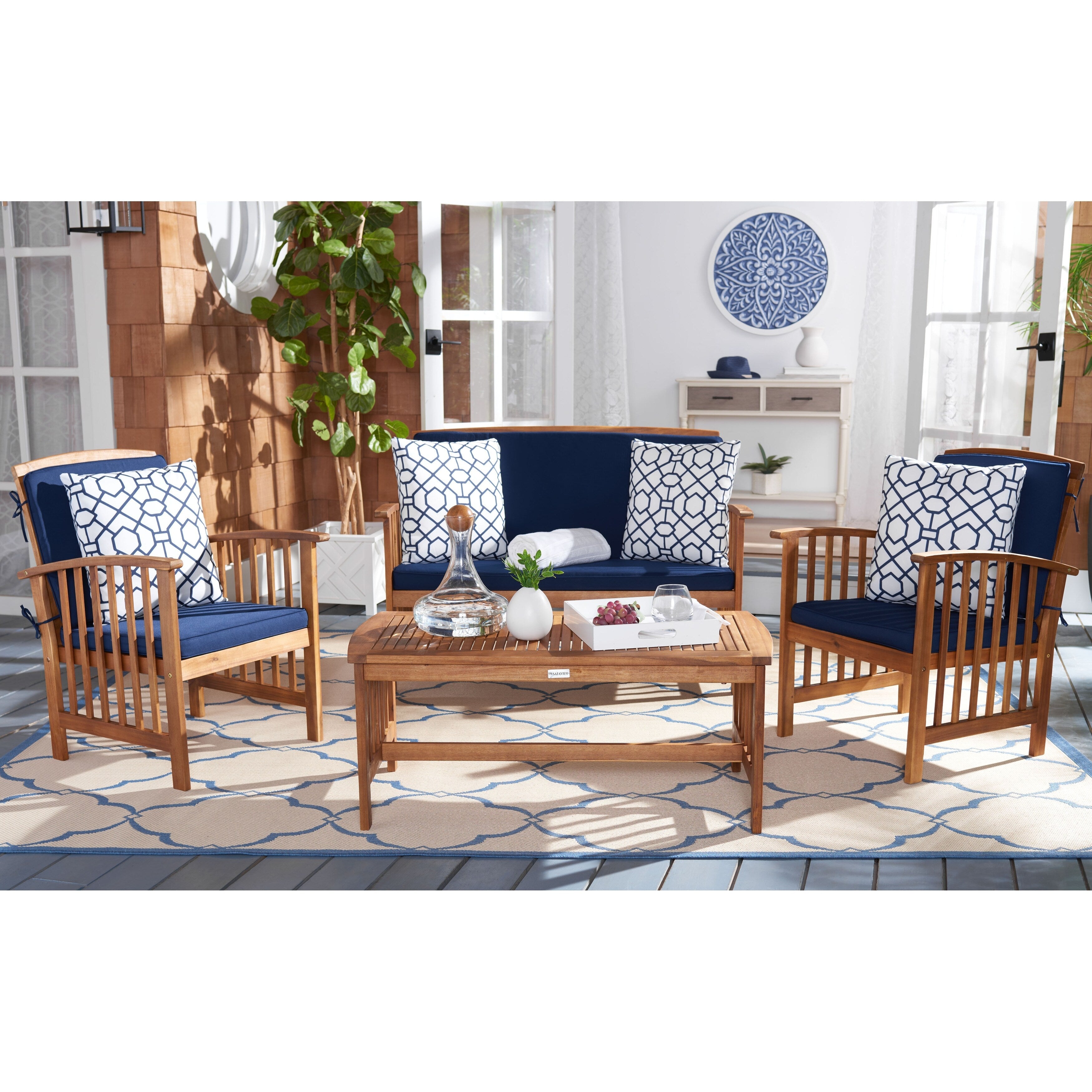 Ensemble de jardin Yuliana 4 pièces SAFAVIEH - 47 L x 33 P x 26 H