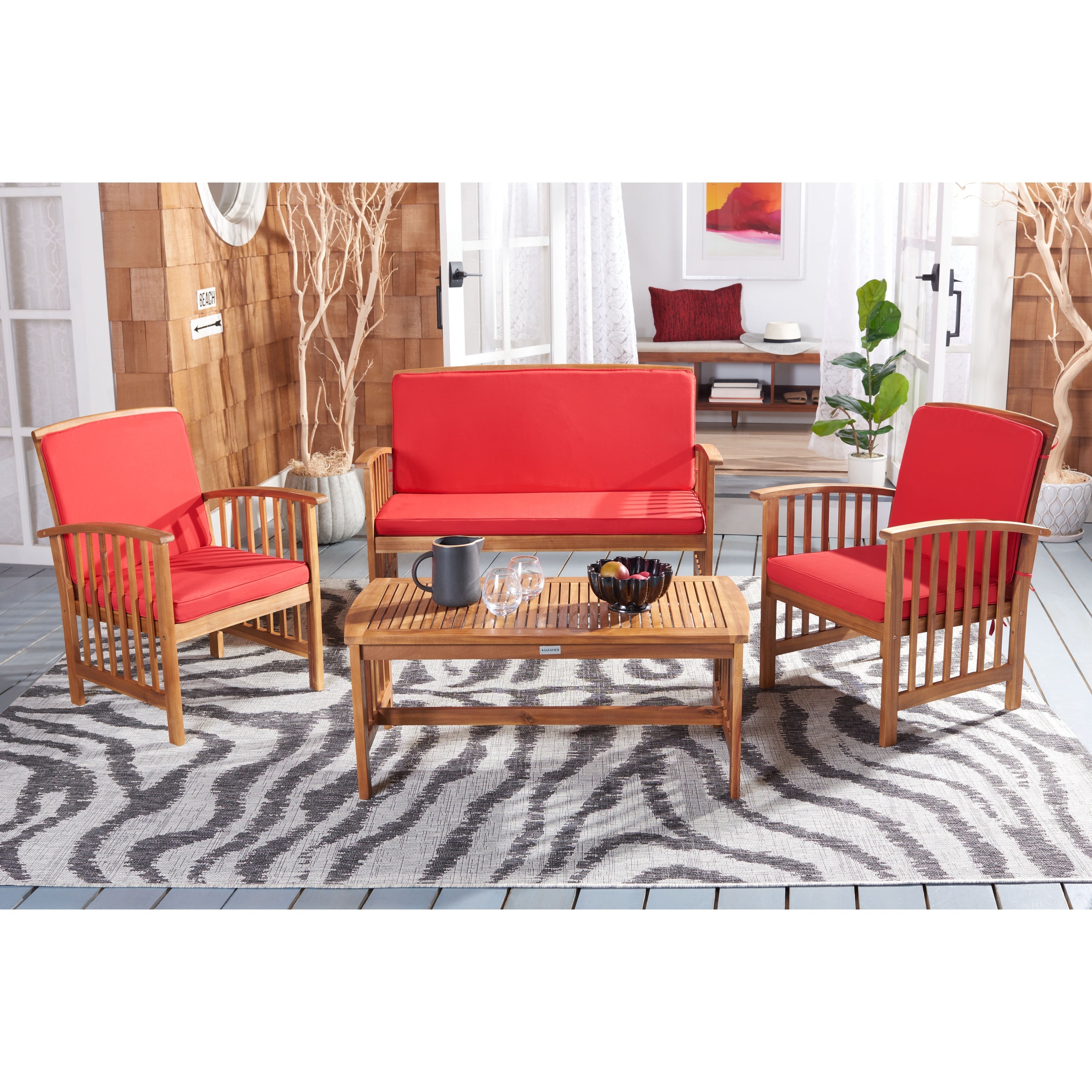 Ensemble de jardin Yuliana 4 pièces SAFAVIEH - 47 L x 33 P x 26 H