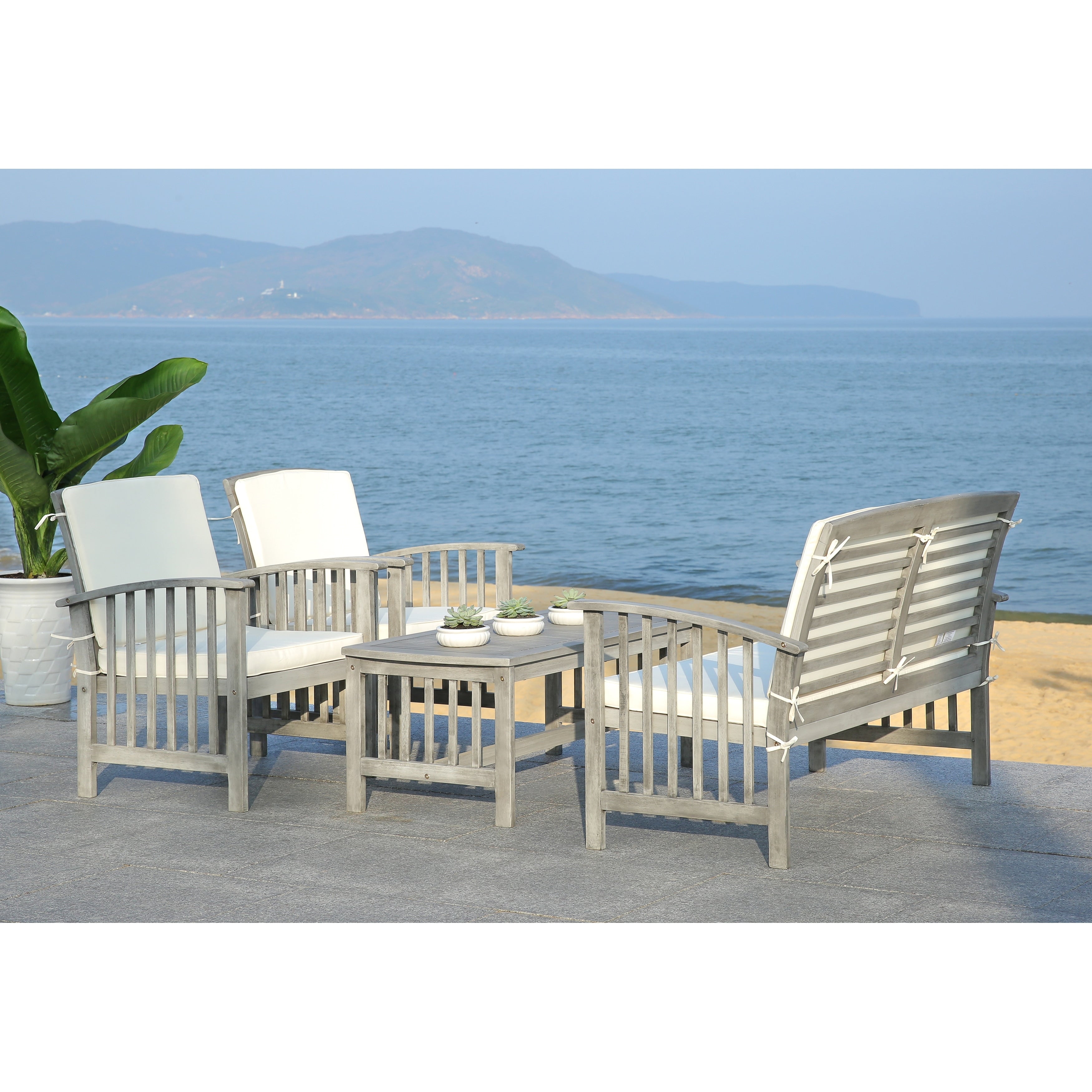 Ensemble de jardin Yuliana 4 pièces SAFAVIEH - 47 L x 33 P x 26 H