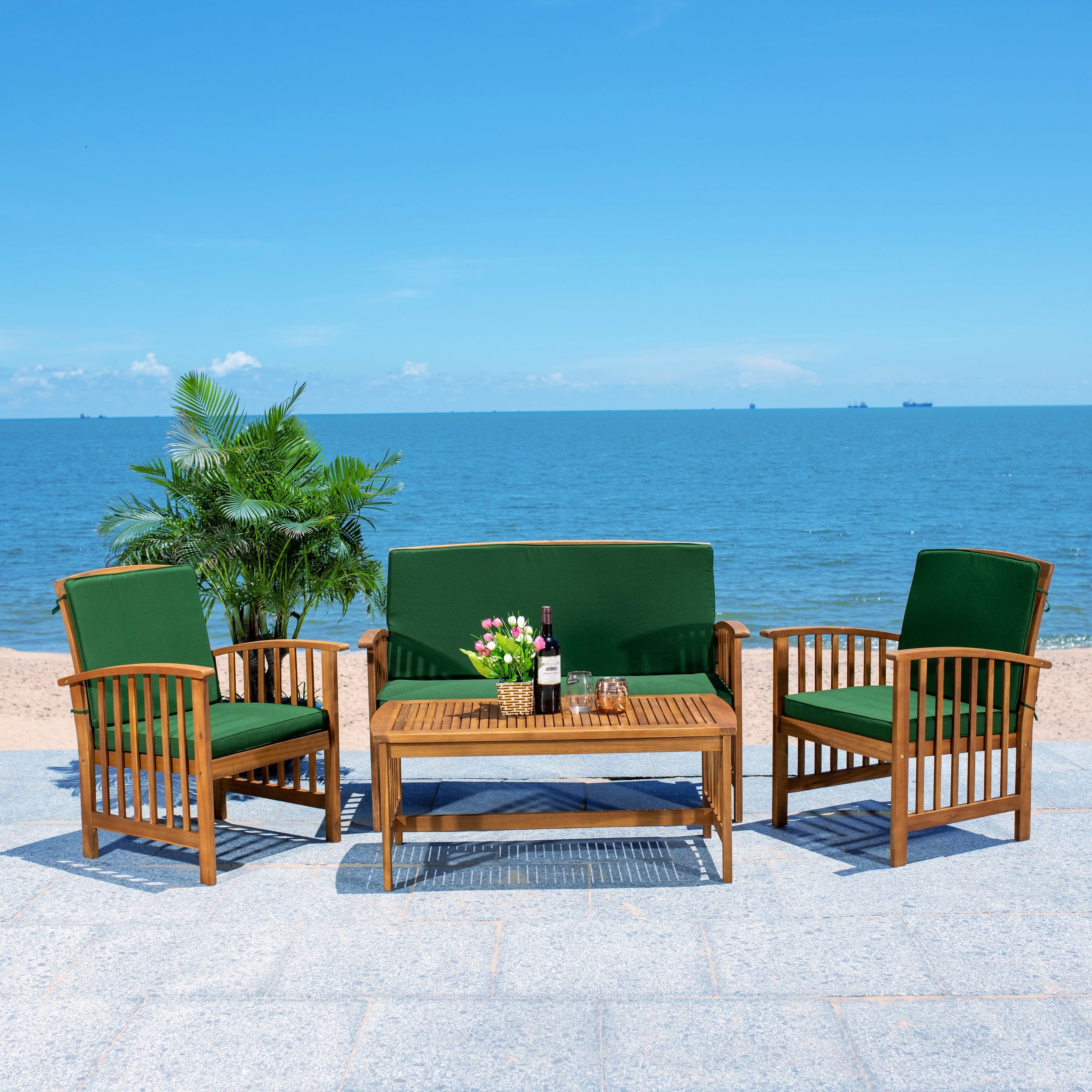 Ensemble de jardin Yuliana 4 pièces SAFAVIEH - 47 L x 33 P x 26 H
