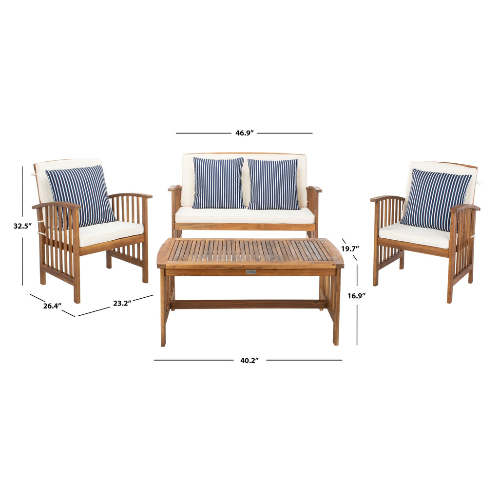 Ensemble de jardin Yuliana 4 pièces SAFAVIEH - 47 L x 33 P x 26 H