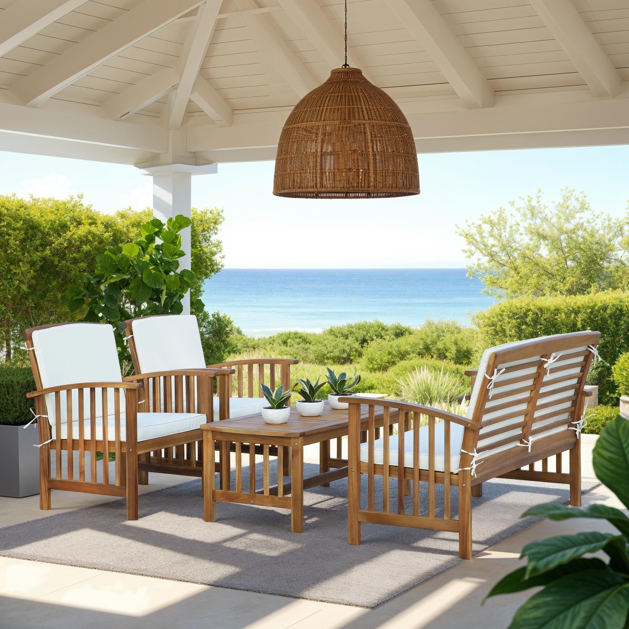 Ensemble de jardin Yuliana 4 pièces SAFAVIEH - 47 L x 33 P x 26 H
