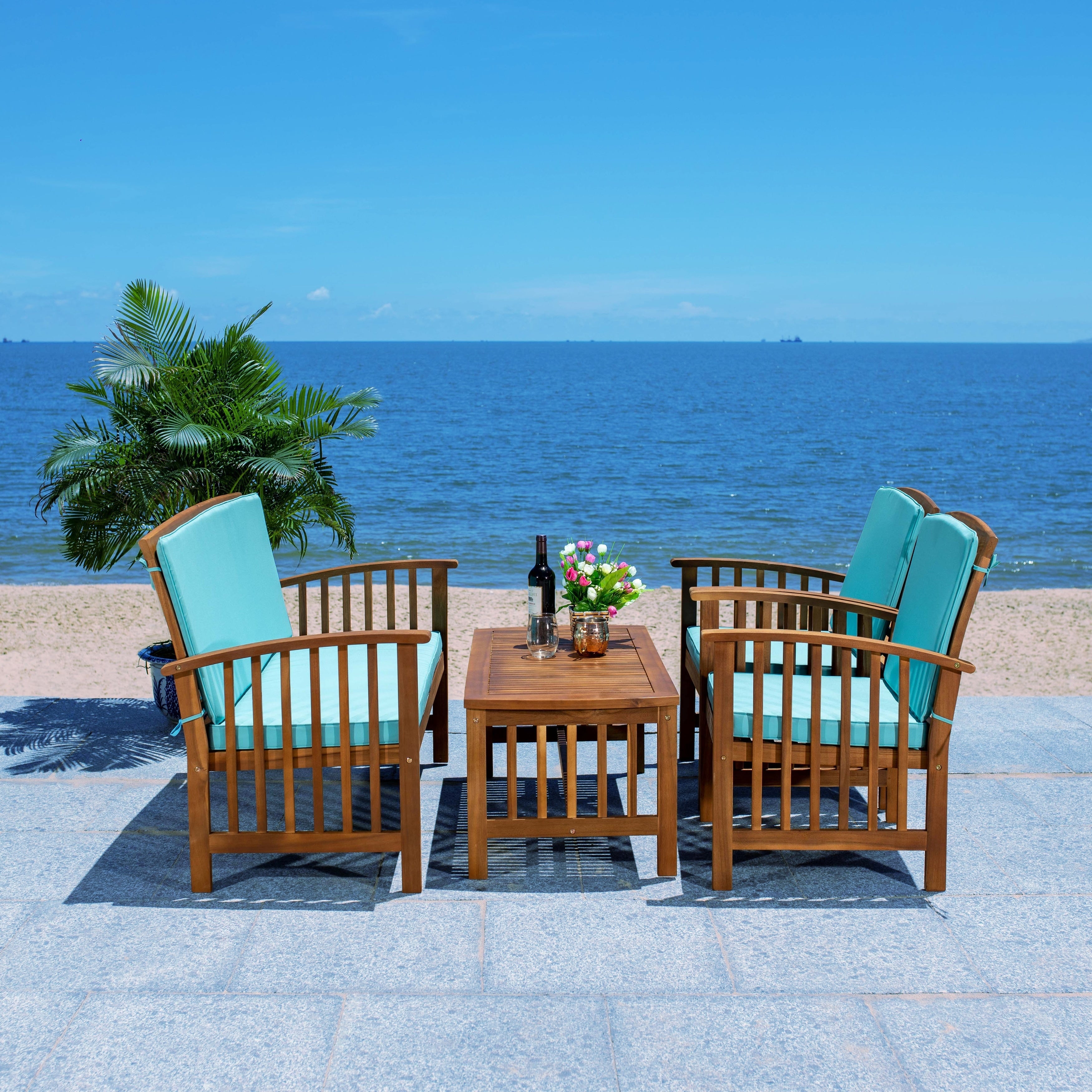 Ensemble de jardin Yuliana 4 pièces SAFAVIEH - 47 L x 33 P x 26 H