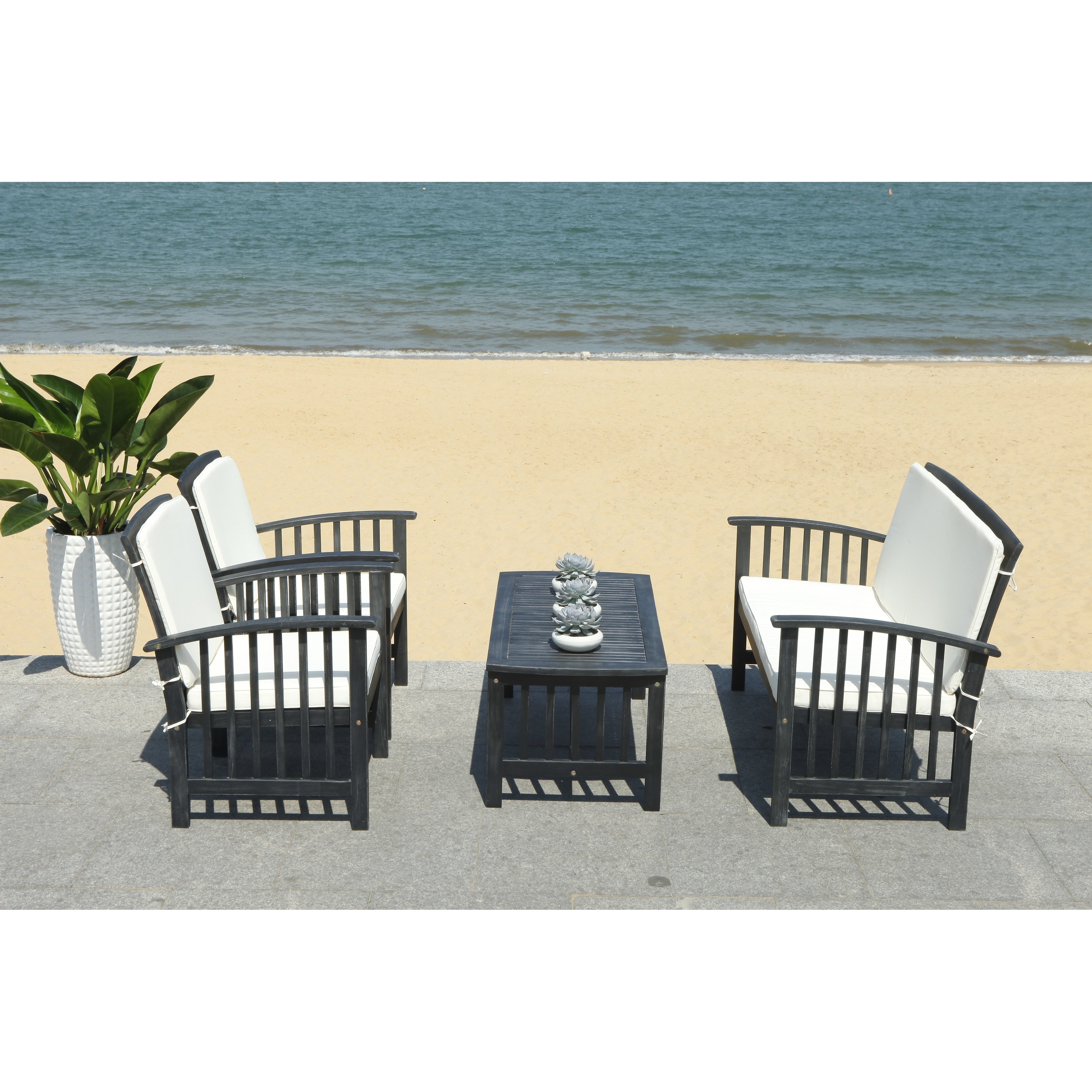 Ensemble de jardin Yuliana 4 pièces SAFAVIEH - 47 L x 33 P x 26 H