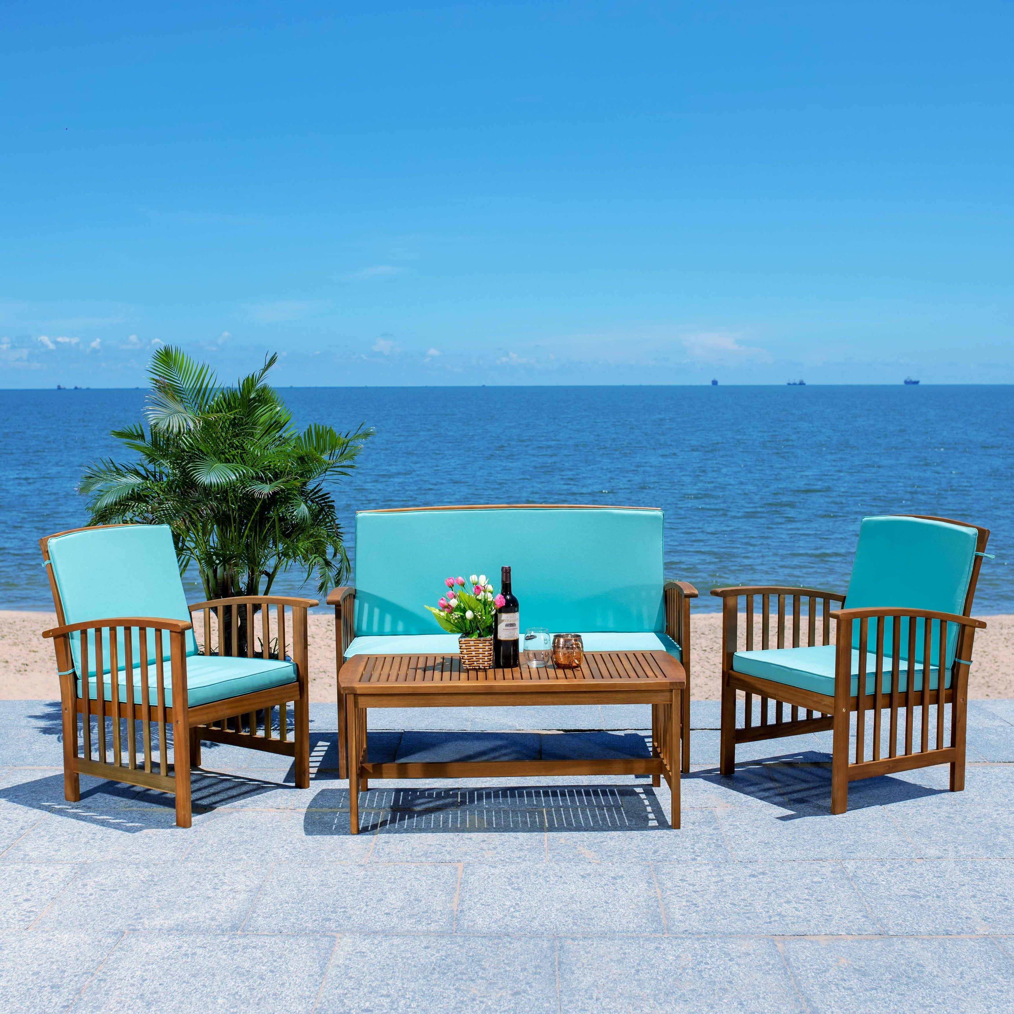Ensemble de jardin Yuliana 4 pièces SAFAVIEH - 47 L x 33 P x 26 H