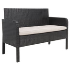 Ensemble de salon de jardin SAFAVIEH Zsolt en osier et acier, 4 pièces, dimensions : 42 l x 31 p x 21 h