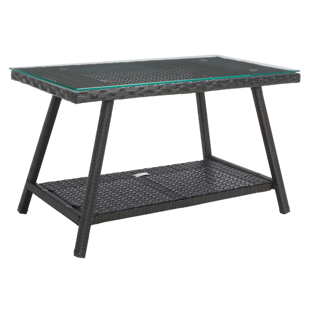 Ensemble de salon de jardin SAFAVIEH Zsolt en osier et acier, 4 pièces, dimensions : 42 l x 31 p x 21 h
