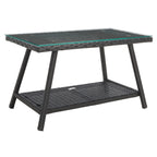 Ensemble de salon de jardin SAFAVIEH Zsolt en osier et acier, 4 pièces, dimensions : 42 l x 31 p x 21 h