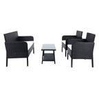 Ensemble de salon de jardin SAFAVIEH Zsolt en osier et acier, 4 pièces, dimensions : 42 l x 31 p x 21 h