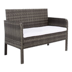 Ensemble de salon de jardin SAFAVIEH Zsolt en osier et acier, 4 pièces, dimensions : 42 l x 31 p x 21 h